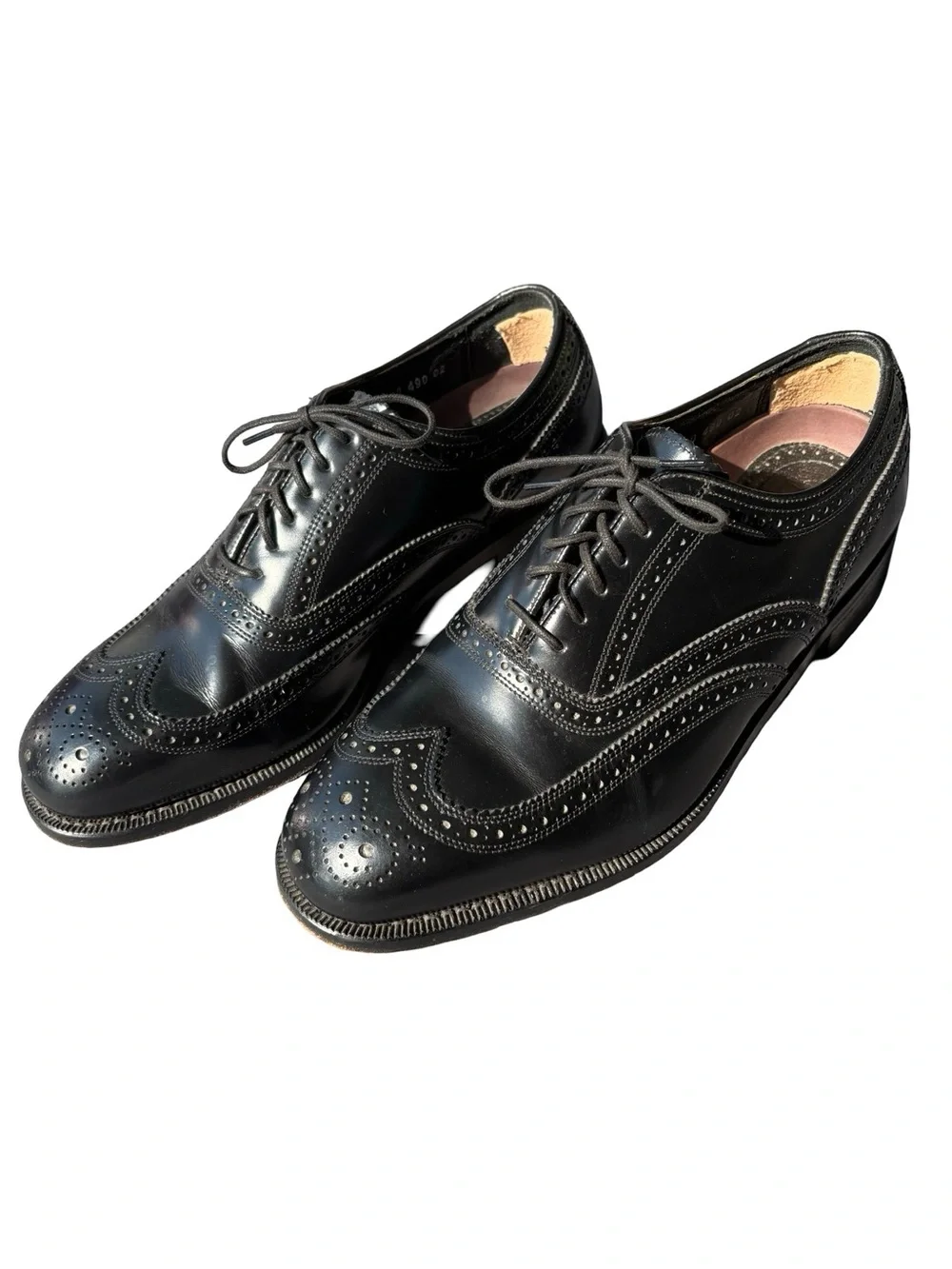 Florsheim Lexington Wingtip Oxford Black Leather Shoes Mens 9 Narrow Fit